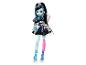 Lalka Monster High Frankie Stein z niebieską skórą, czarno-niebieskimi włosami i niedopasowanymi kończynami