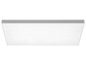 Prostokątna lampa sufitowa LED z aluminiową ramką.