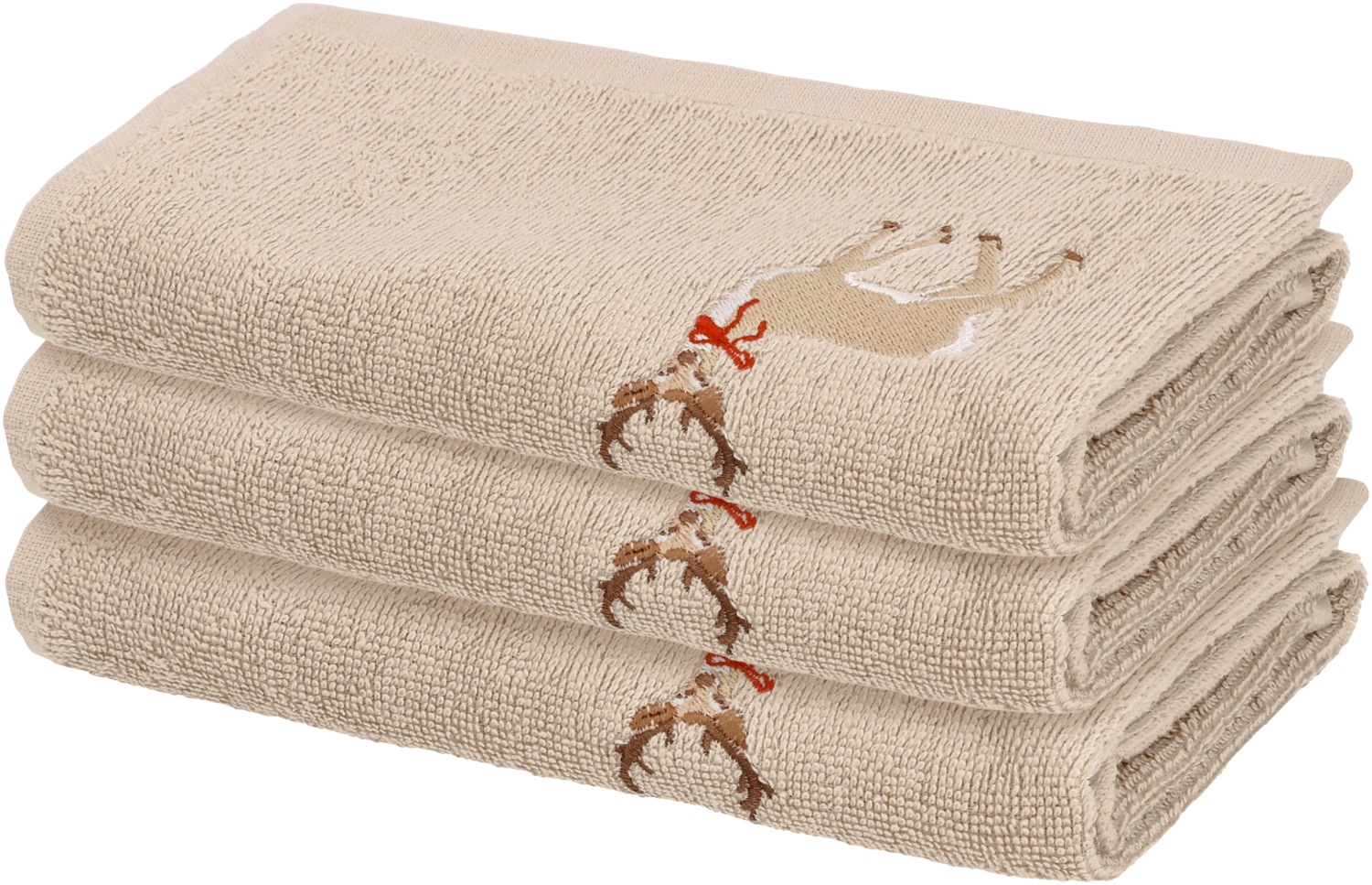 LIVARNO® Ręczniki 50x100 cm lub ręczniki dla gości 30x50 cm, świąteczne (3x, Beżowy)