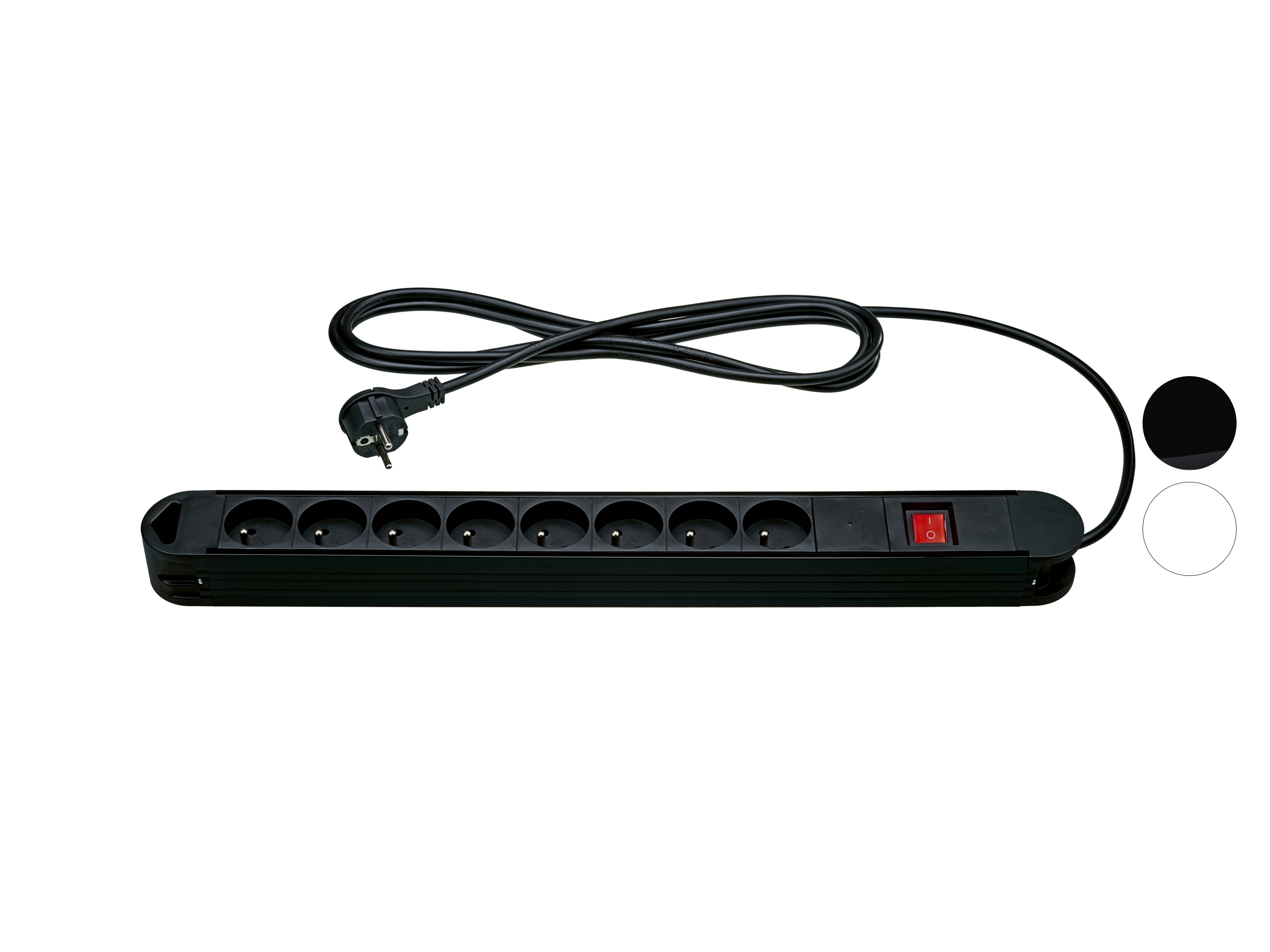 TRONIC® Listwa zasilająca z 8 gniazdami i płaską wtyczką