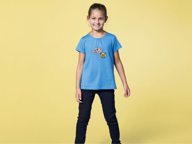 Pełny ekran: T-shirt dziewczęcy z biobawełny, z kolekcji Emoji, 1 sztuka - zdjęcie 8
