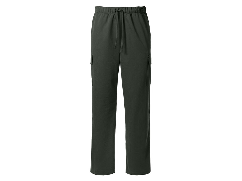 Spodnie męskie cargo, wide leg, oliwkowy