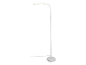 Biała lampa podłogowa z zintegrowanym oświetleniem LED.