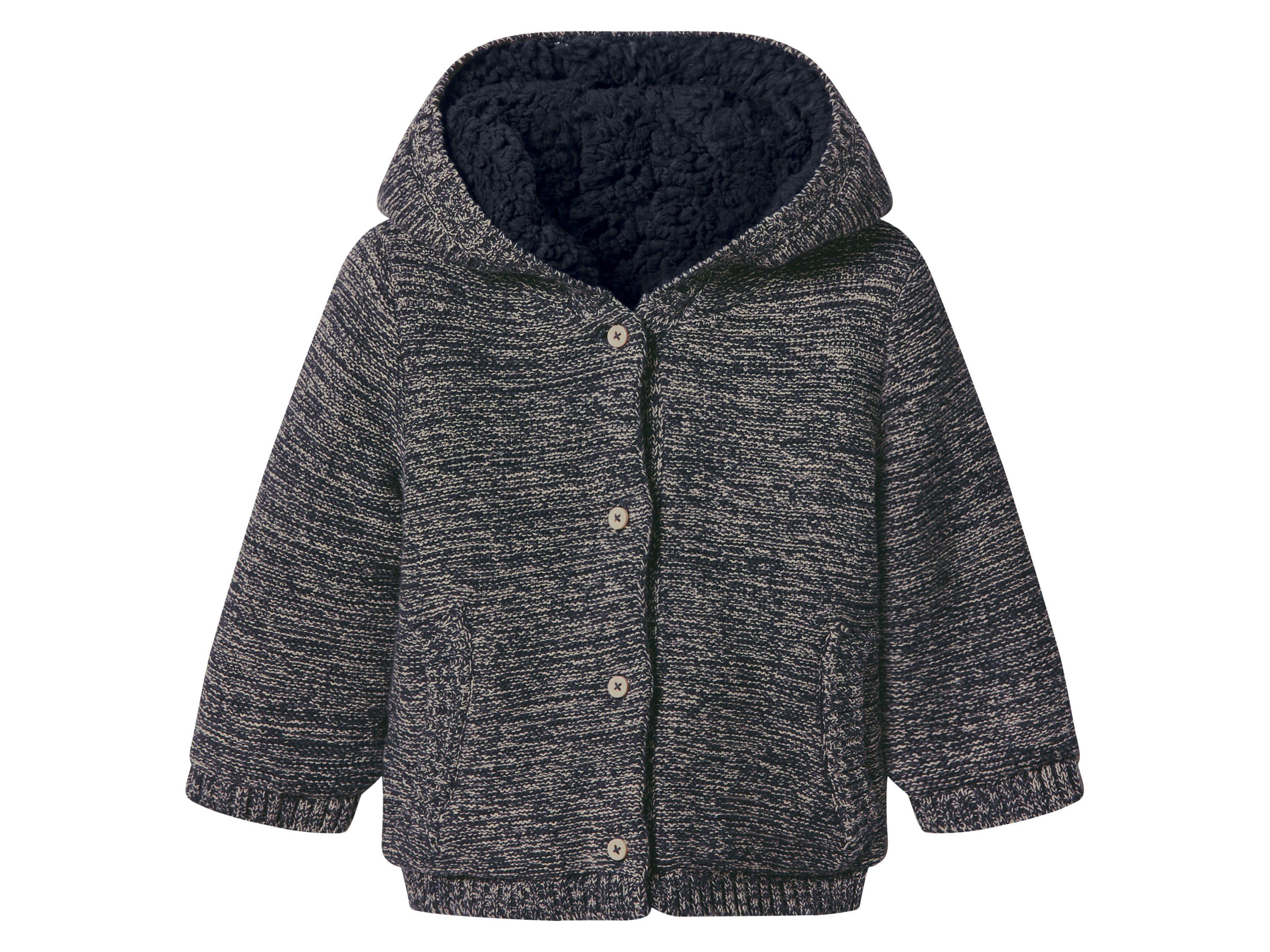 lupilu® Sweter rozpinany dziecięcy z kapturem (Niebieski, 62/68)