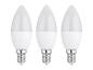 Trzy białe żarówki LED świecowe z gwintem E14