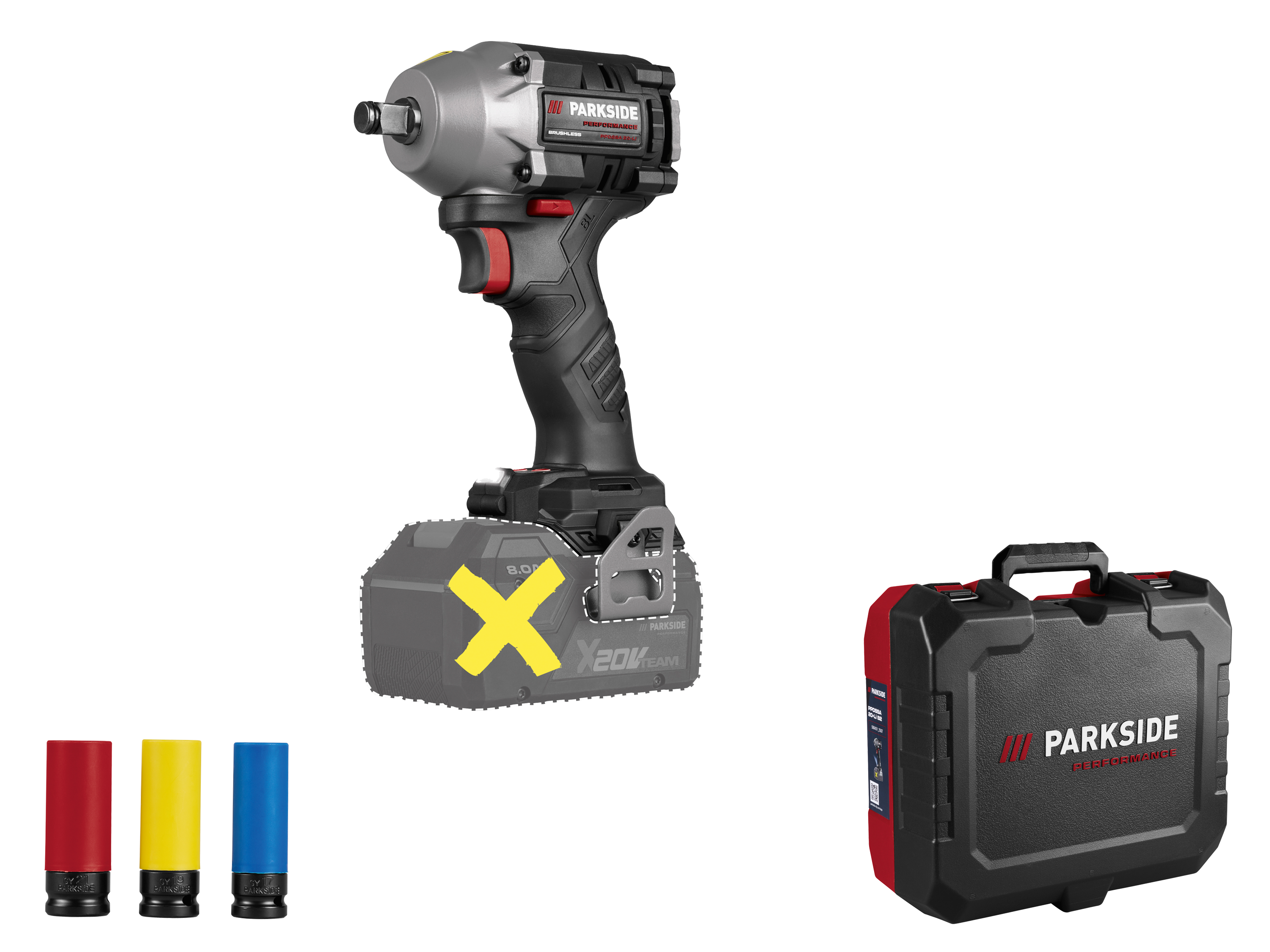PARKSIDE PERFORMANCE® Akumulatorowy klucz udarowy 20 V (bez akumulatora i ładowarki)