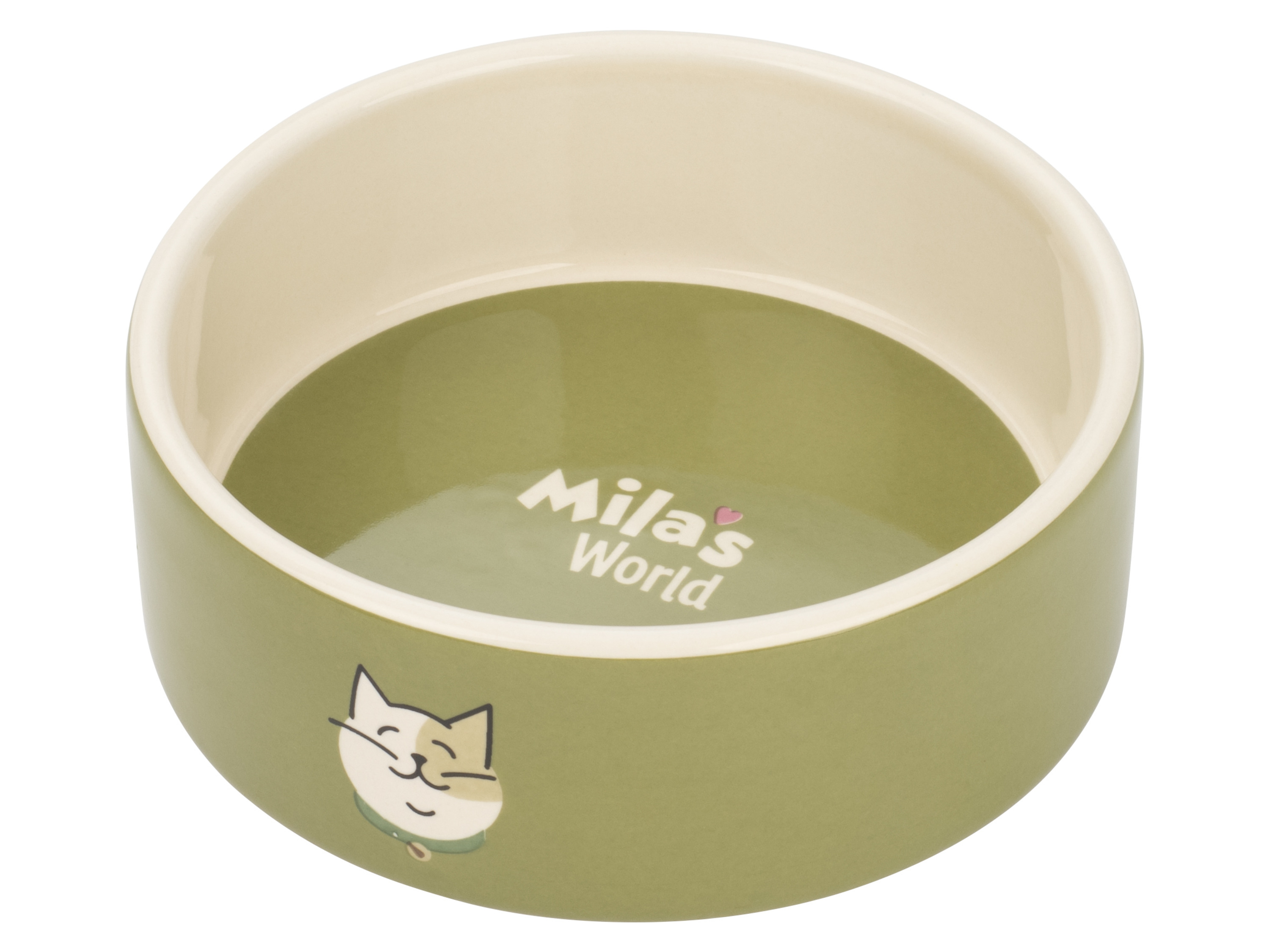 MAX & MILA'S WORLD Miska na pokarm dla kota (Miska ceramiczna w kolorze ciemnozielonym)