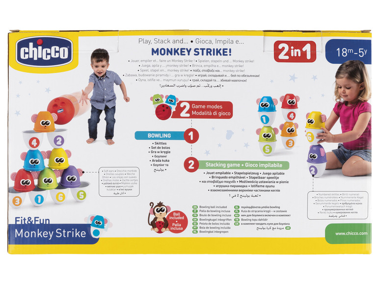 Pełny ekran: Chicco Zestaw kręgli Monkey Strike, 7 elementów - zdjęcie 3