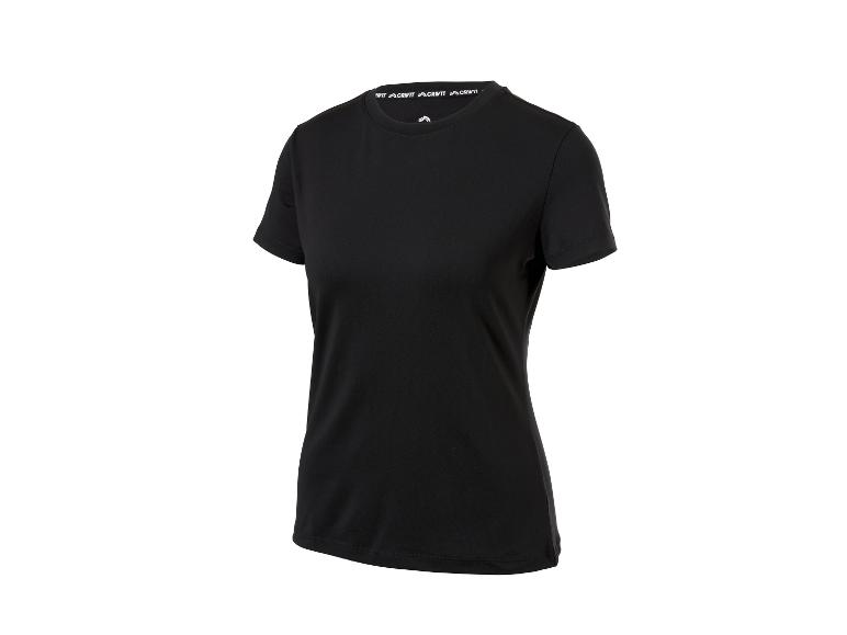 Czarny damski T-shirt Crivit z krótkim rękawem i okrągłym dekoltem.