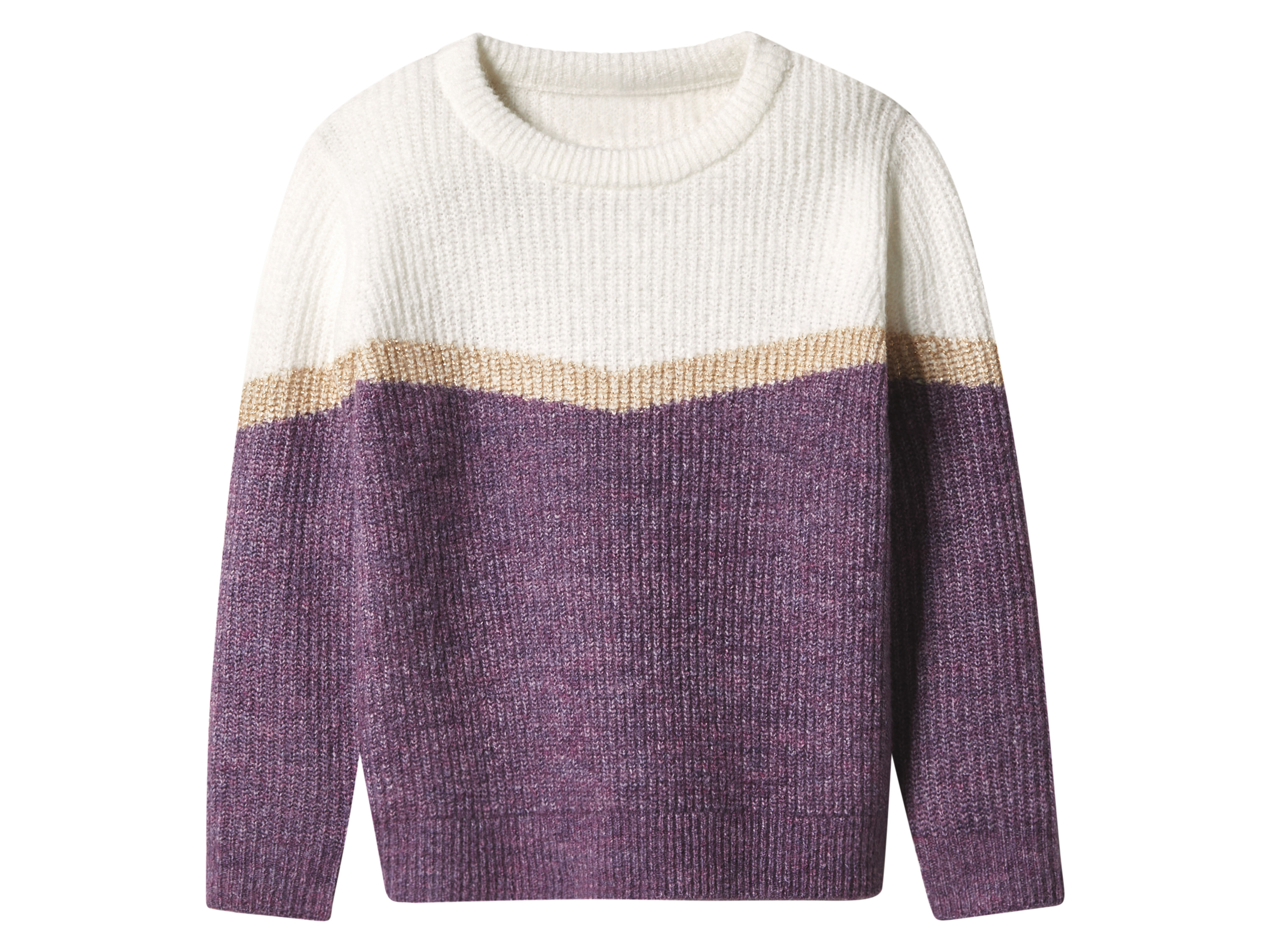 lupilu® Sweter dziecięcy z grubym splotem (Fioletowy/biały, 122/128)