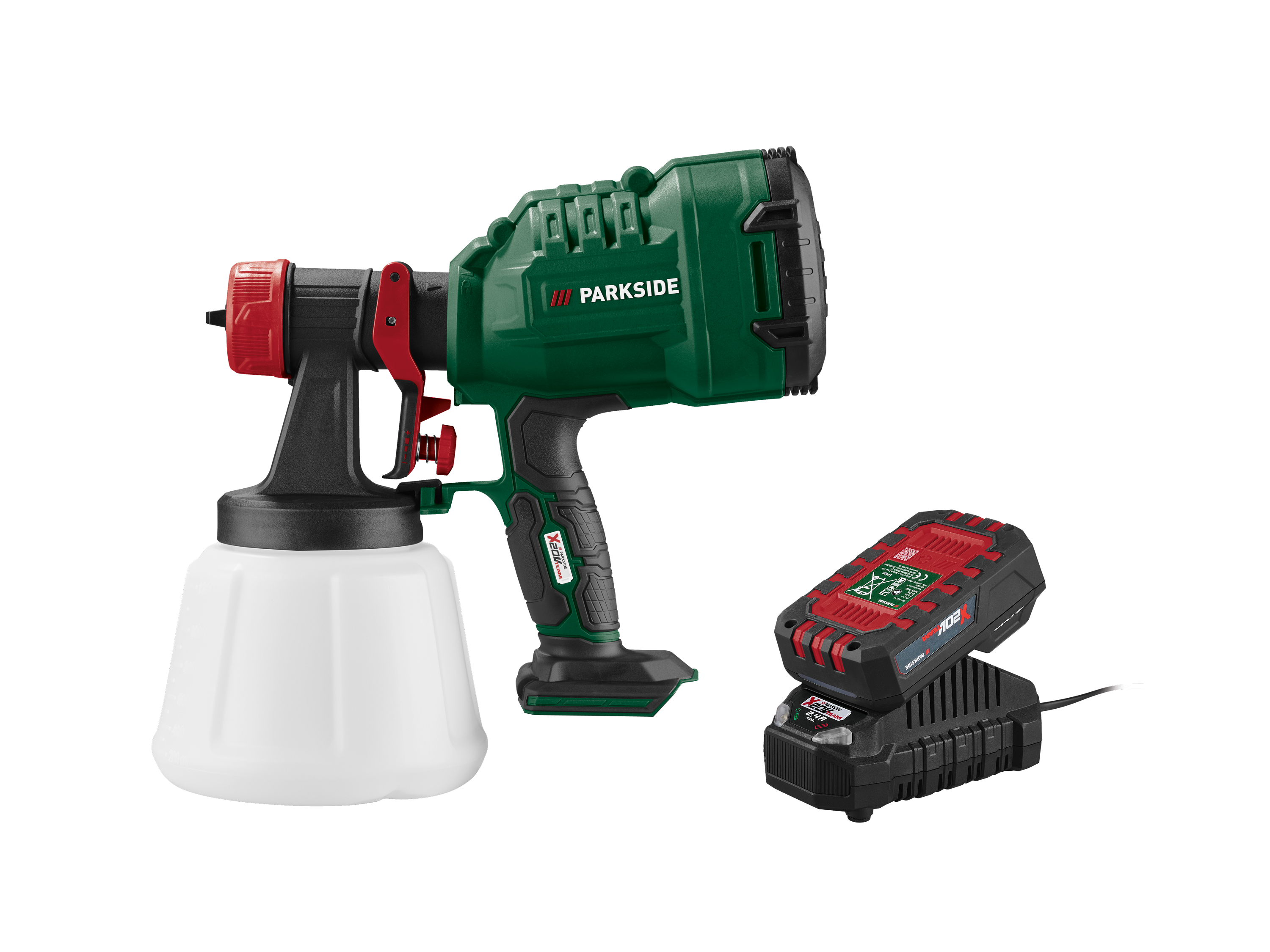 PARKSIDE® Zestaw 20 V Akumulatorowy pistolet do farb z akumulatorem 2 Ah i ładowarką 2,4 Ah