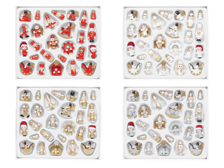 Pełny ekran: LIVARNO home Zestaw dekoracji świątecznych na choinkę z drewna, 26 sztuk - zdjęcie 1