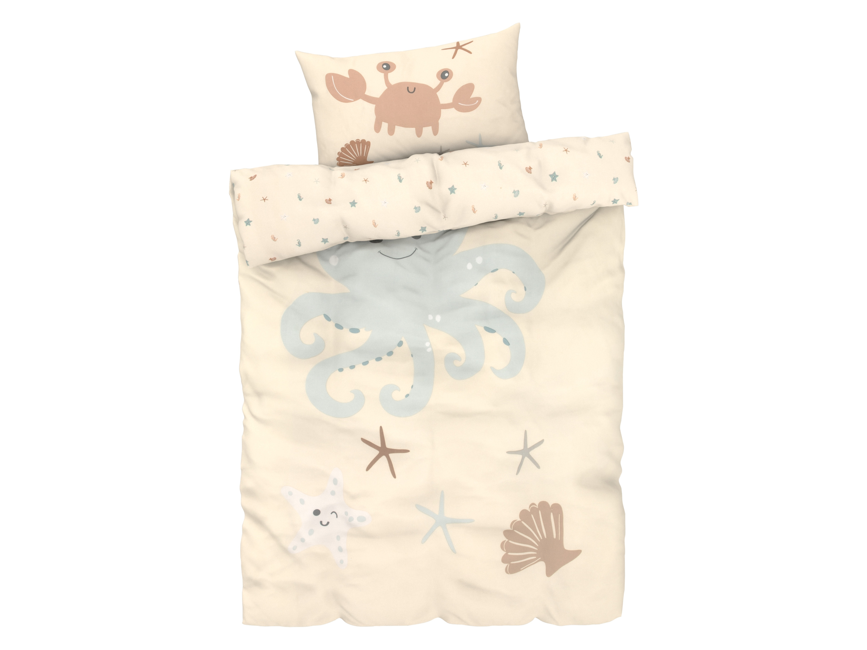 LIVARNO home Pościel dwustronna dla małych dzieci, 100 x 135 cm (Ośmiornica)