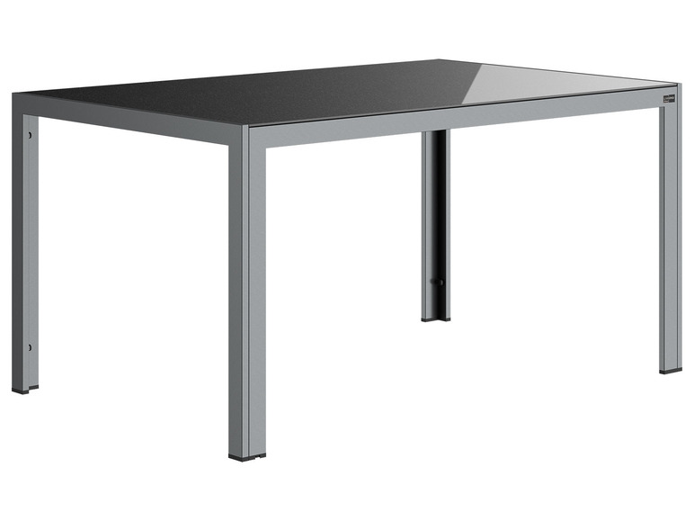 Pełny ekran: LIVARNO home Aluminiowy stół ogrodowy Houston, 140 x 90 cm, z obracanym blatem, srebrny - zdjęcie 2