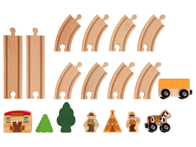 Pełny ekran: Playtive Zestaw drewnianych torów kolejowych, 18 elementów - zdjęcie 13