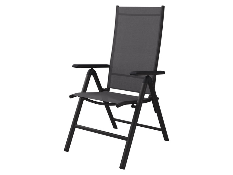 Pełny ekran: LIVARNO home Zestaw aluminiowych mebli ogrodowych Houston (stół + 4 krzesła składane), czarny/ antracyt - zdjęcie 4