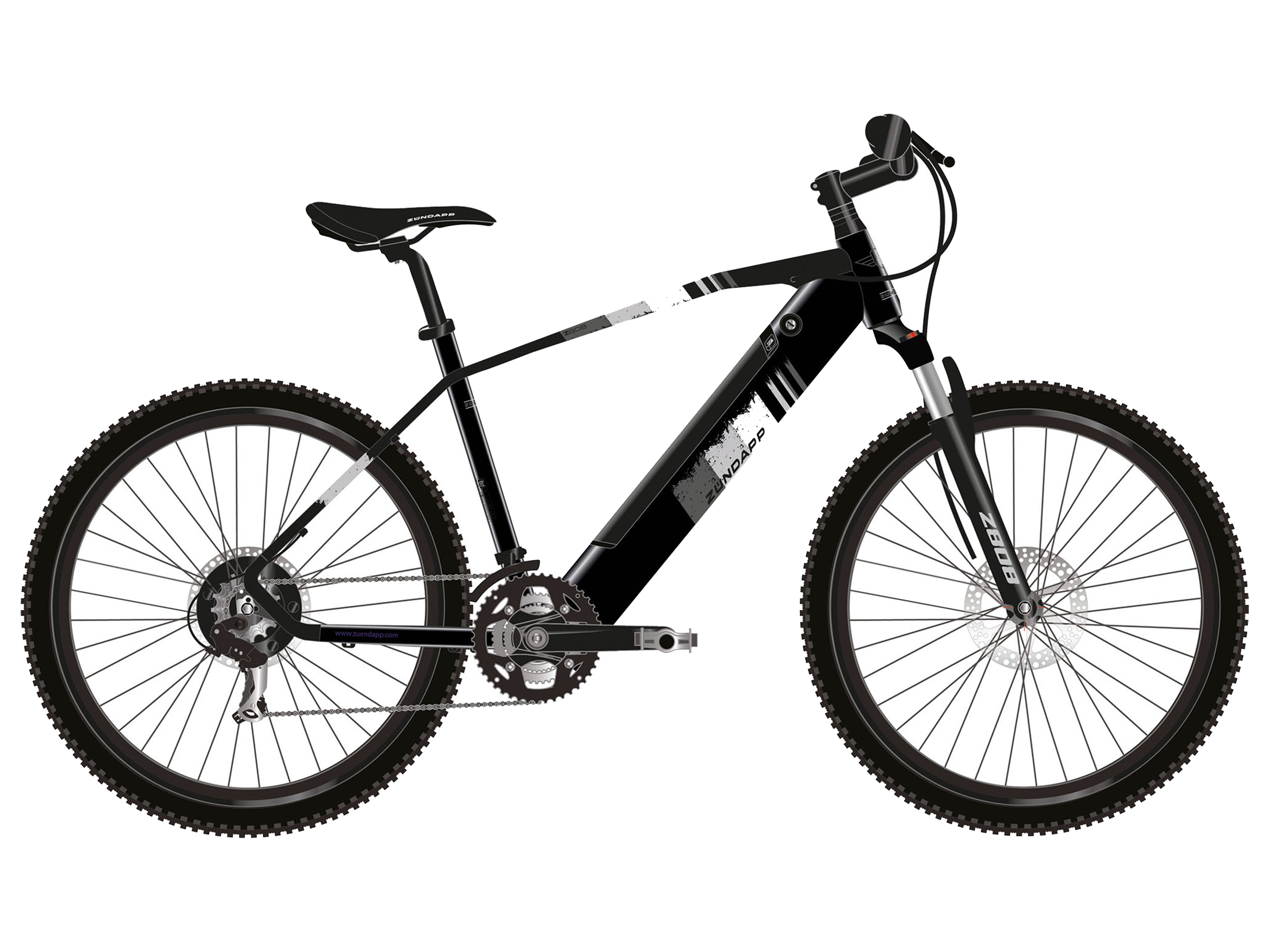 ZÜNDAPP E-Bike Mountainbike »Z808 650B«, MTB, 27,5 Zoll / 29 Zoll (czarny/szary / 27,5 cala)