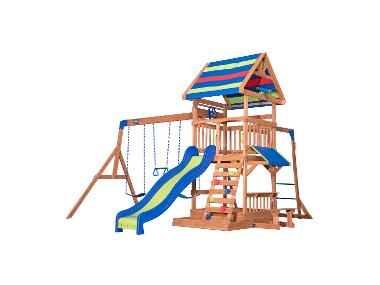 BACKYARD DISCOVERY Plac zabaw Northbrook z huśtawkami i zjeżdżalnią z drewna cedrowego
