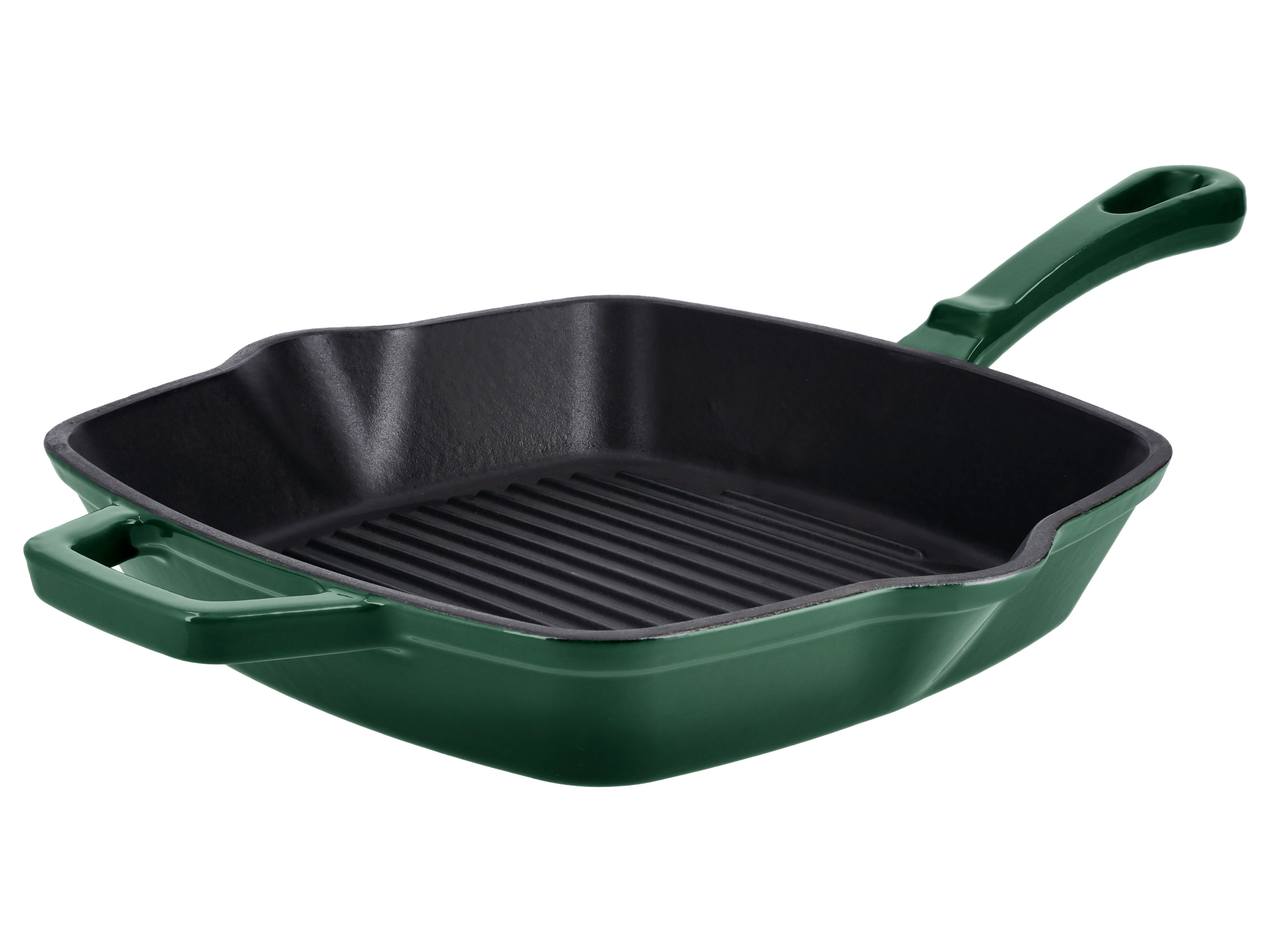 SILVERCREST® Żeliwna patelnia grillowa lub Żeliwna patelnia  (Czworokątny, zielony)
