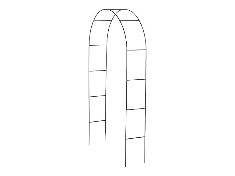 Czarna metalowa pergola ogrodowa dla roślin pnących