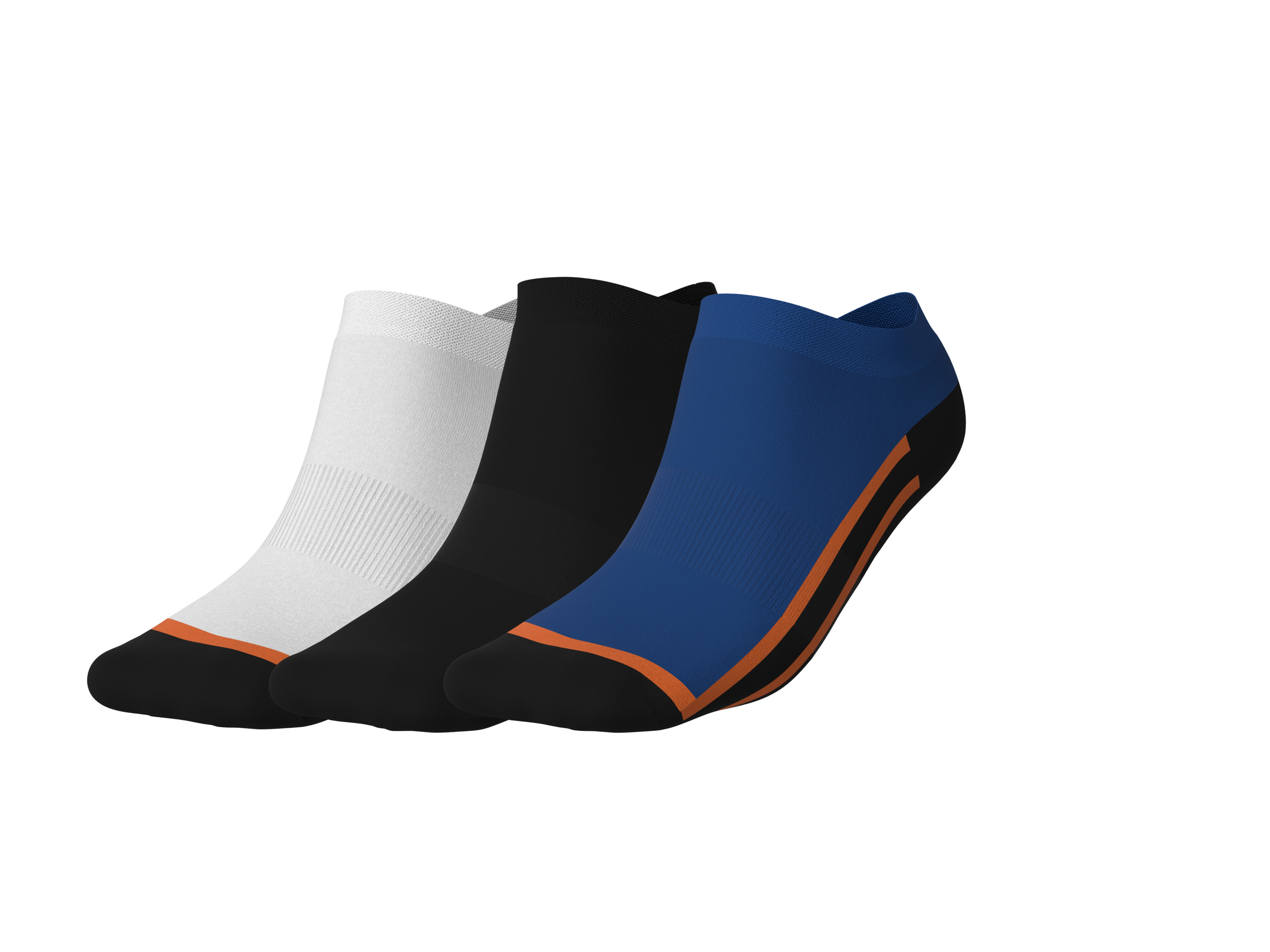 CRIVIT Skarpetki stopki sportowe męskie z biobawełną, 3 pary (biały/czarny/niebieski, 39-42)