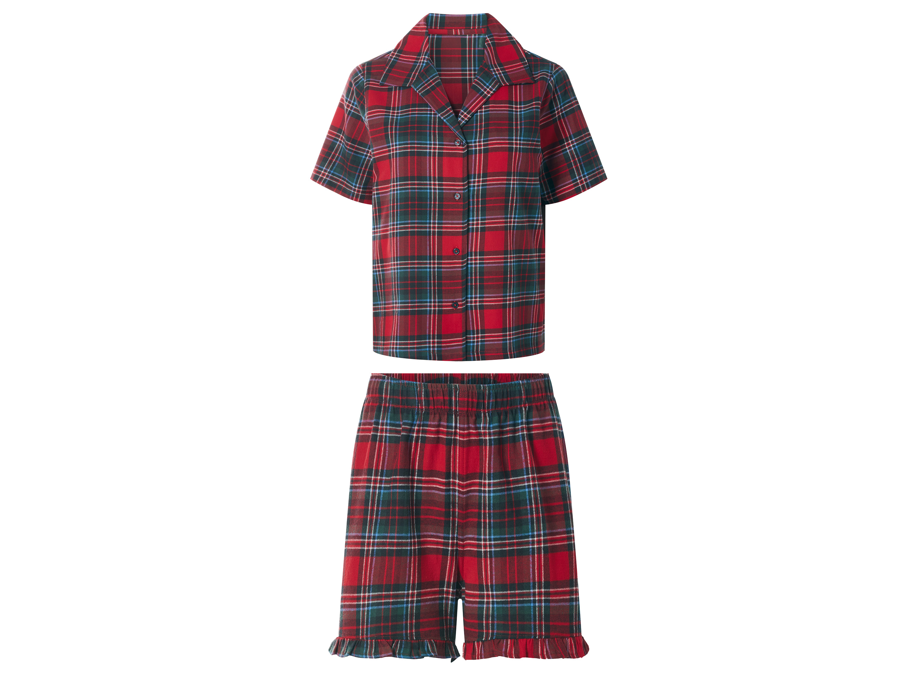ESMARA® Flanelowa piżama damska (Czerwony, L(44/46))