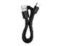 Czarny kabel ładujący USB-A do USB-C, zwinięty i zabezpieczony opaską.