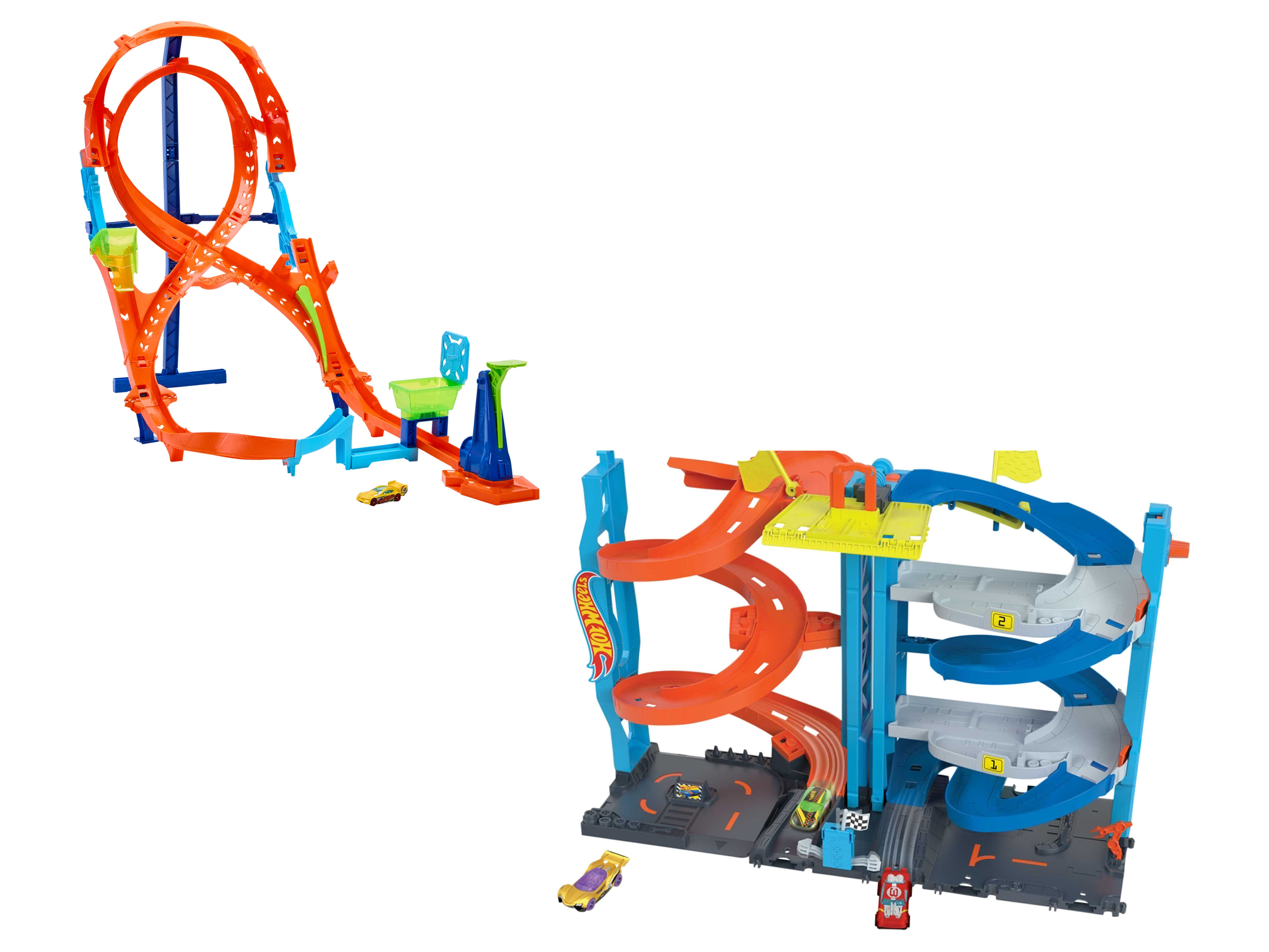 HOT WHEELS Miejska wieża wyścigowa z transformacją / Akcja Skok w kształcie 8.