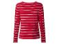 Czerwono-biała bluzka w paski z długim rękawem, widok z tyłu