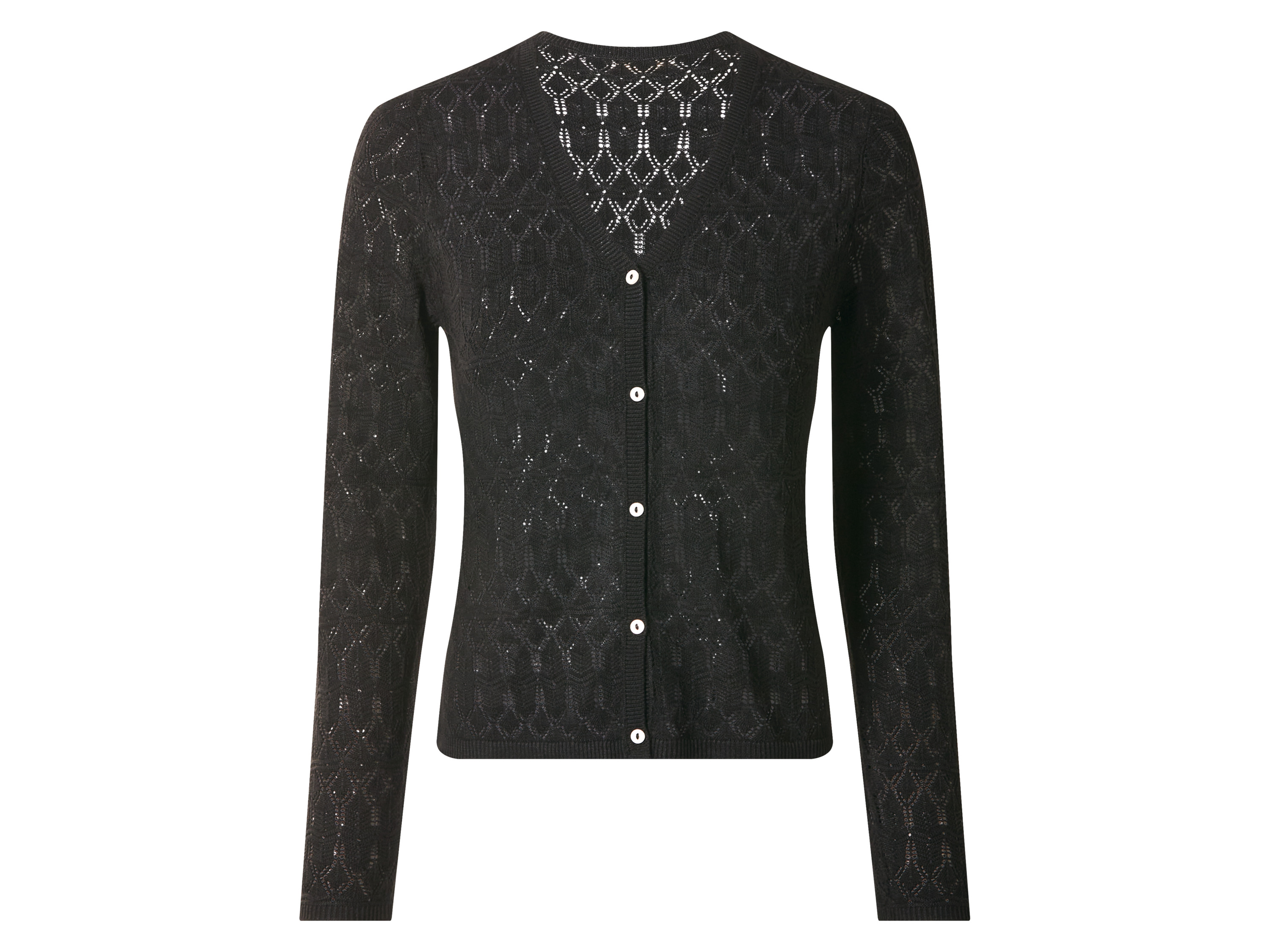 ESMARA® Kardigan damski z lnem (Czarny, XS (32/34))
