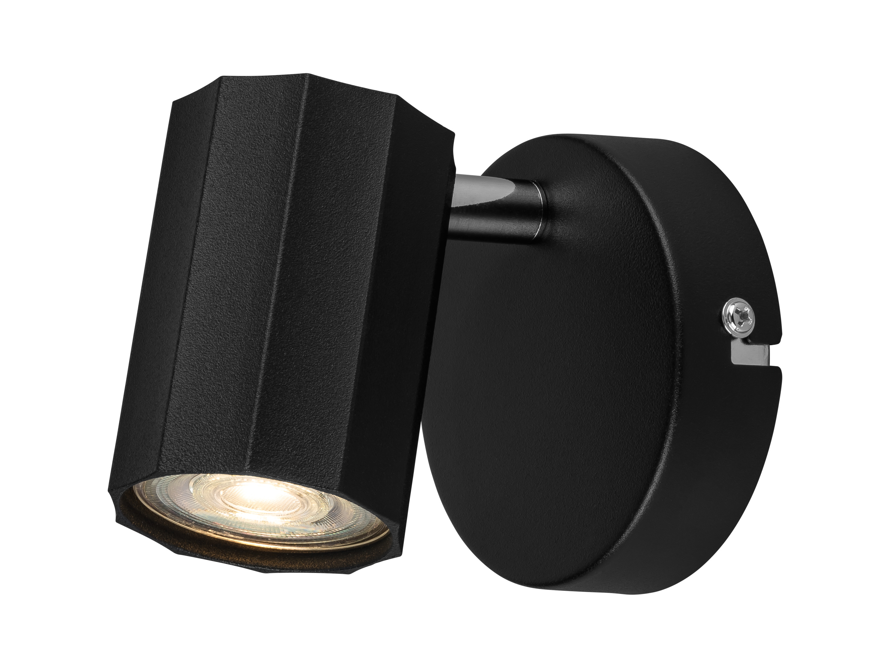 LIVARNO home Lampa ścienno-sufitowa z regulowanym reflektorem (Okrągły, czarny)