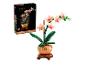 Miniaturowa roślina orchidei z klocków z pudełkiem produktu.