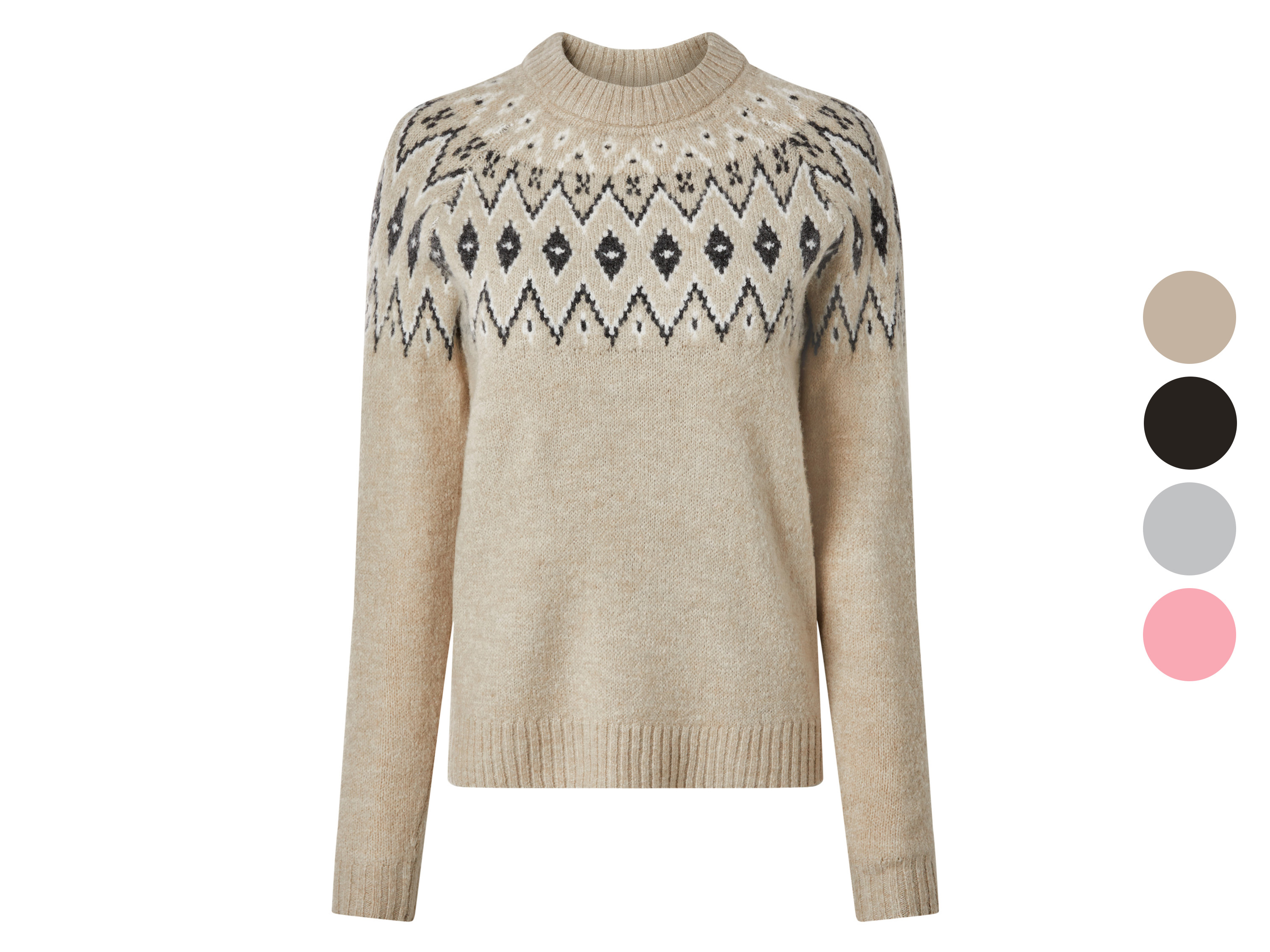 ESMARA® Sweter damski ze wzorem w stylu norweskim