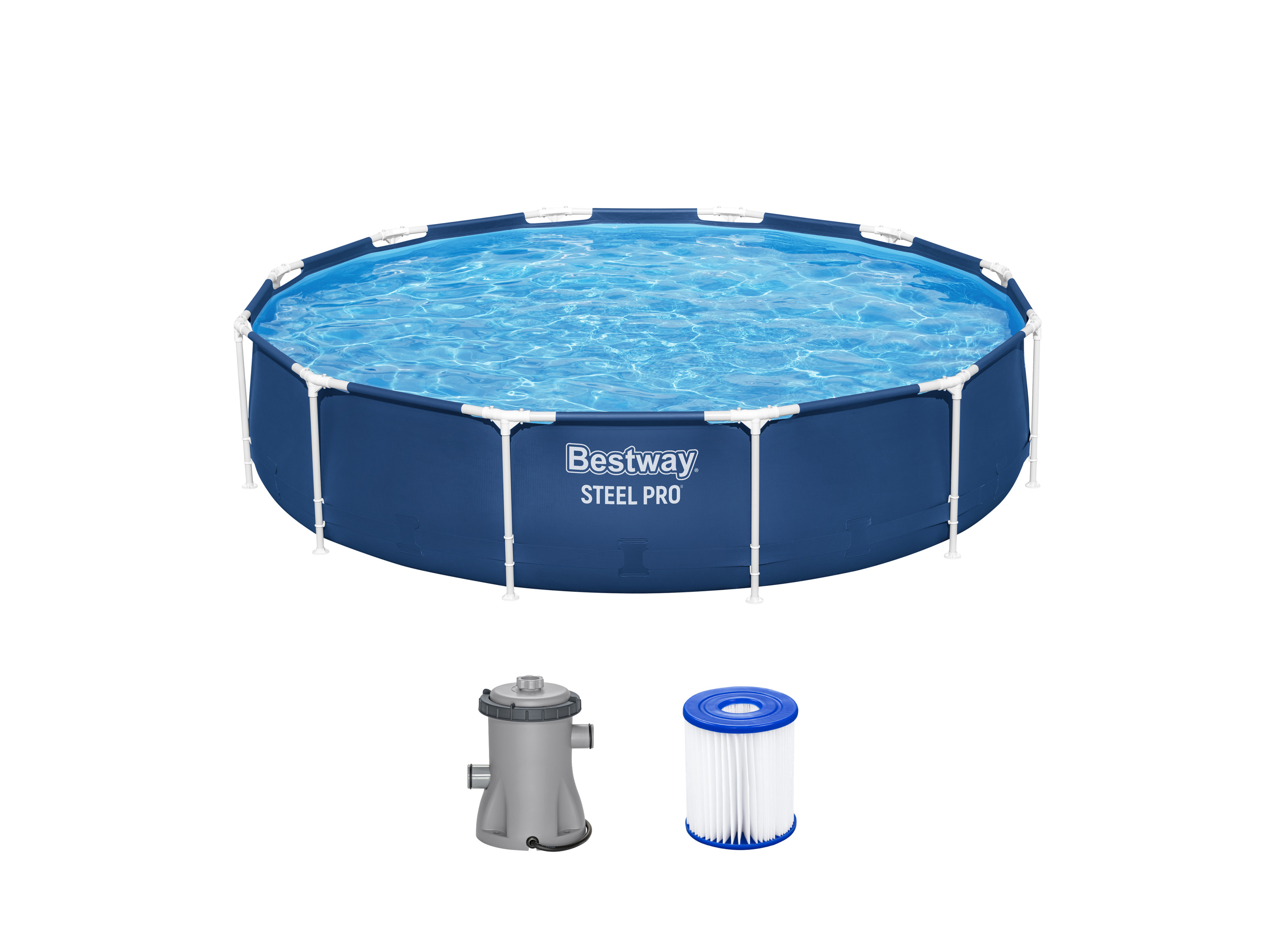 Bestway Basen stelażowy Steel Pro™ z pompą filtrującą, Ø 366 x 76 cm
