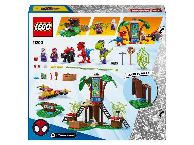 LEGO® SPIDEY UND SUPER-FREUNDE 11200 Starcie Spideyego i Gobby’ego z raptorem w kwaterze w domku na drzewie.