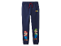 Dziecięce spodnie dresowe w kolorze granatowym z nadrukiem Super Mario.
