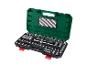 Zestaw kluczy nasadowych PARKSIDE w zielono-czarnej walizce.