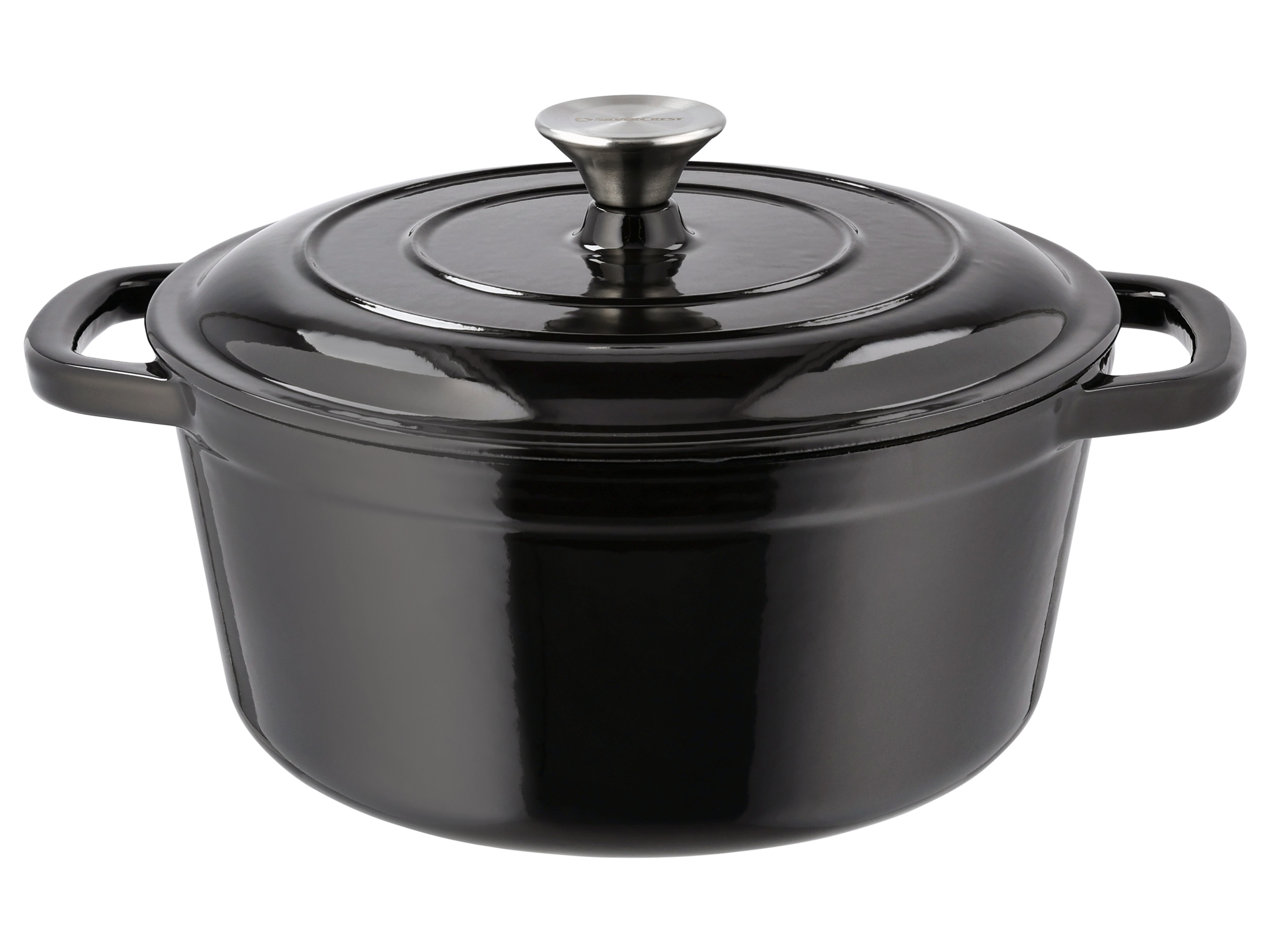 SILVERCREST® Garnek żeliwny, ⌀ 25,2 cm (Czarny)