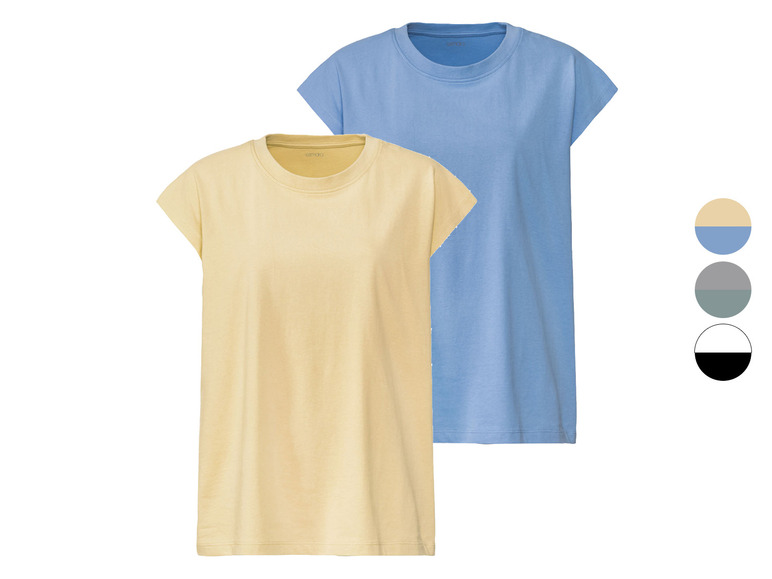 Pełny ekran: esmara® T-shirty damskie z bawełną, 2 szt. - zdjęcie 1