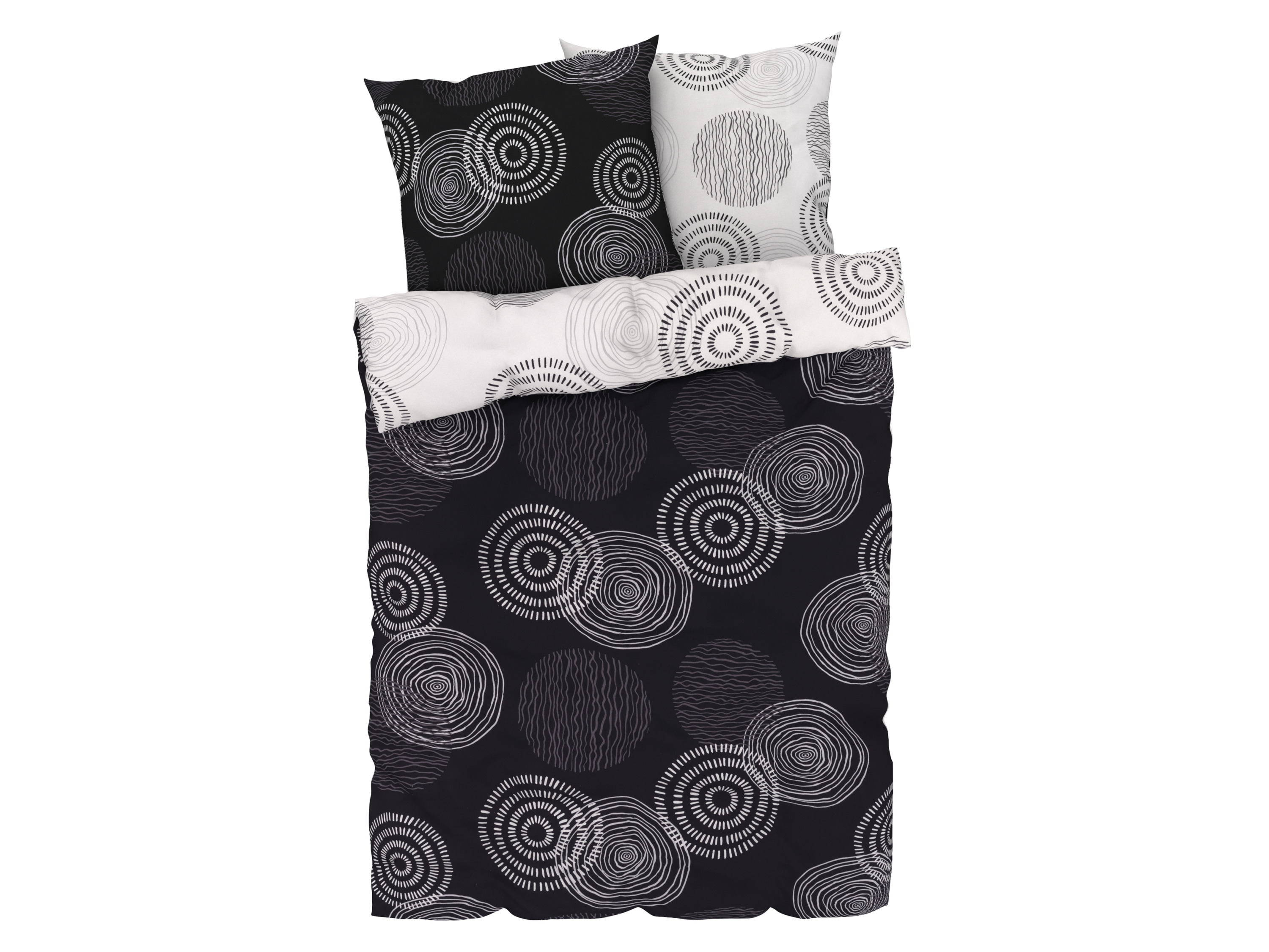 LIVARNO HOME Pościel z makosatyny Renforcé, 260 cm x 240 cm (Okręgi)