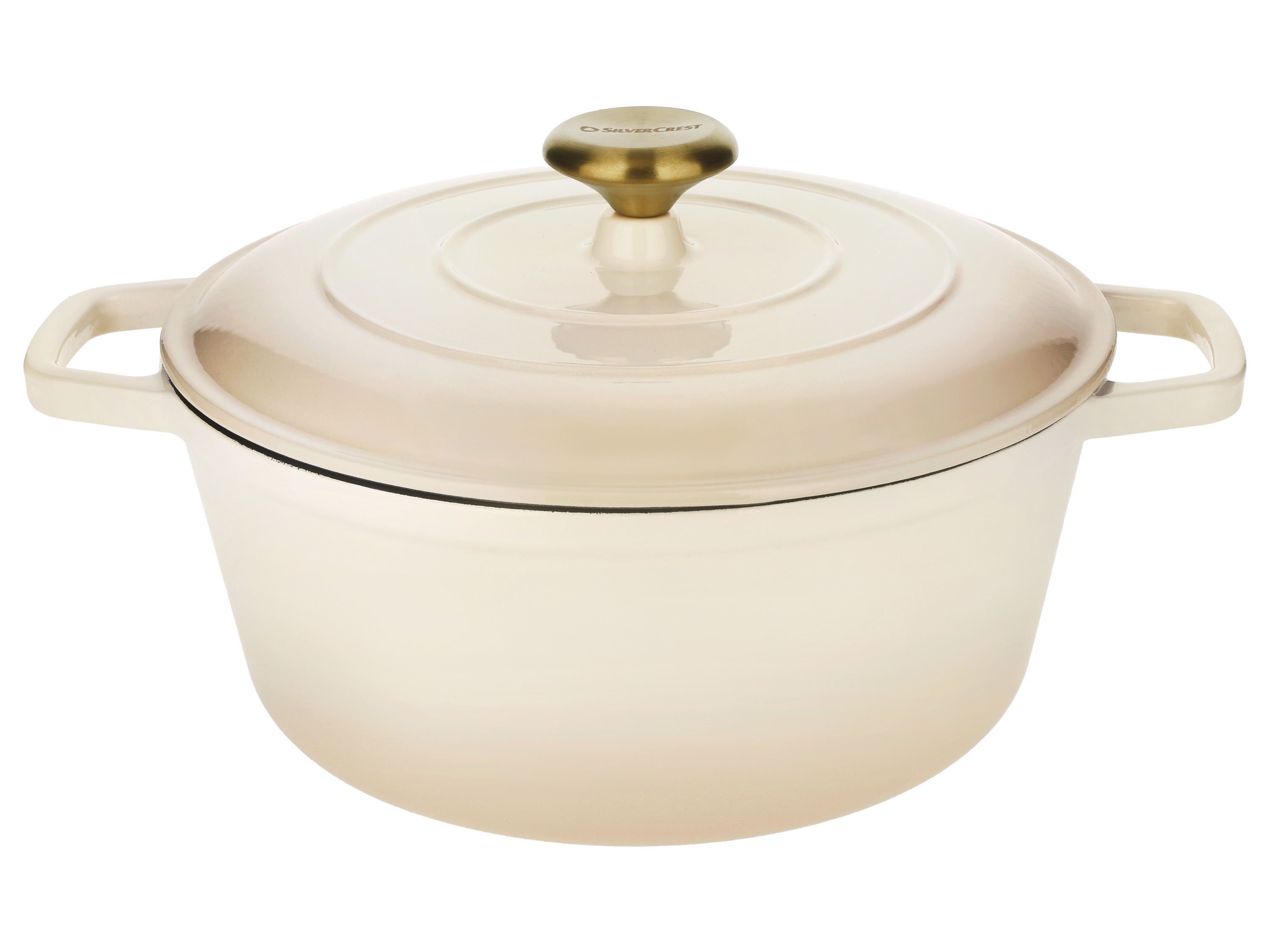 SILVERCREST® Garnek żeliwny Premium, Ø 27 cm (Kremowy)