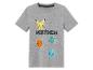 Szare T-shirt Pokémon z Pikachu, Bulbasurem, Charmanderem i Squirtlem.