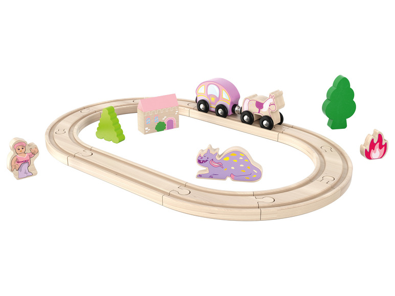 Pełny ekran: Playtive Zestaw drewnianych torów kolejowych, 18 elementów - zdjęcie 4