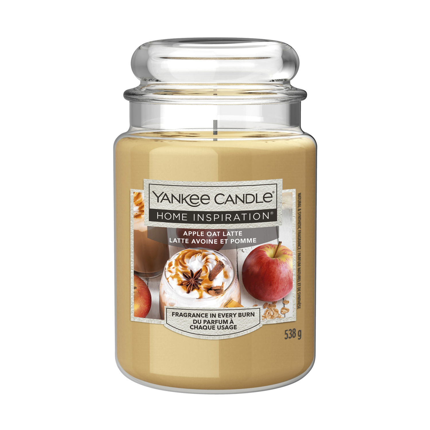 YANKEE CANDLE Świeca zapachowa w szkle Apple Oat Latte, 538 g
