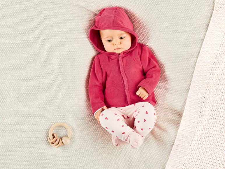 Pełny ekran: LUPILU® Bluza niemowlęca z biobawełny, zapinana, z kapturem - zdjęcie 11