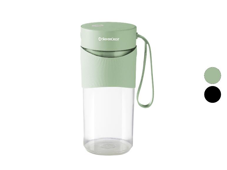 Zielony przenośny blender Silvercrest z przezroczystym pojemnikiem