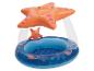 Dmuchany basen dla dzieci z parasolką w kształcie gwiazdki, motyw oceaniczny.