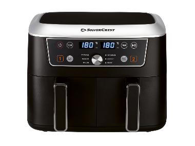 SILVERCREST® Dwukomorowa frytkownica beztłuszczowa AirFryer, 2600 W, 4,35 l, SHFDD 2600 B2