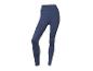 Granatowe damskie legginsy sportowe z wysokim stanem.