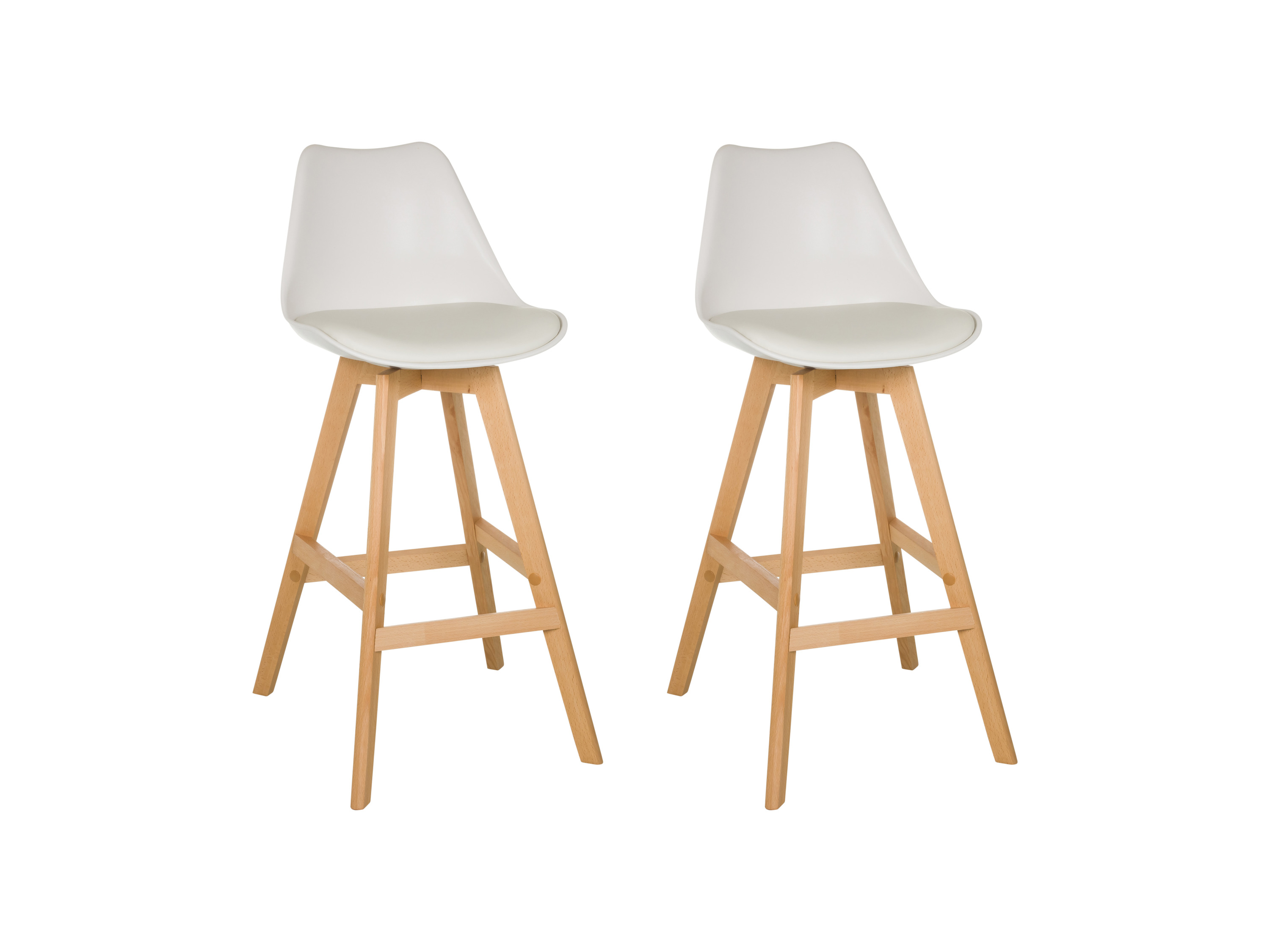 HJH LIVING Zestaw 2 stołków barowych SCANDI HIGH